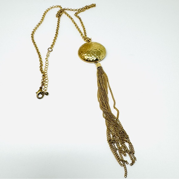 Statement gold tone tassel fashion necklace - Picture 5 of 6